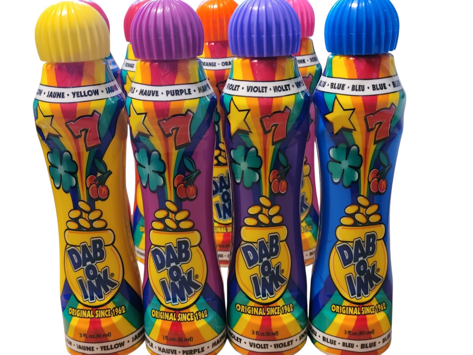9X DAB O INK BINGO Daubers Dabbers 3oz. Bottles Mixed Colors