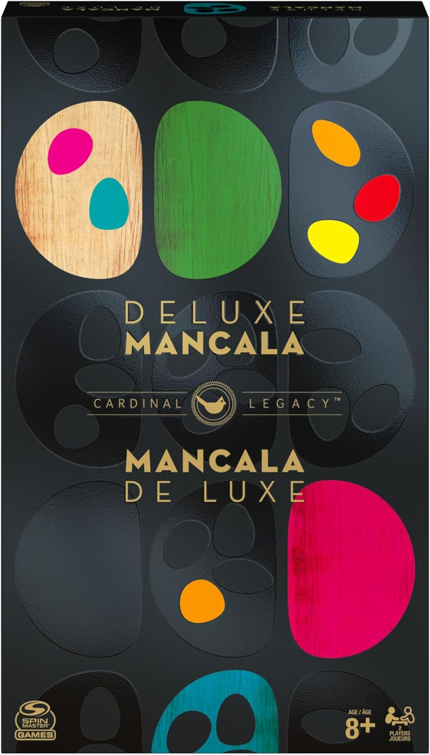 Spin Master Games, Legacy Deluxe Mancala, Classic Game with Folding Wooden Board