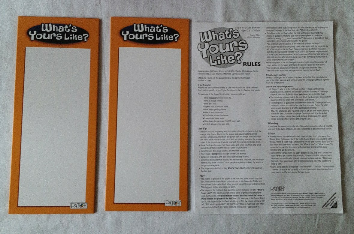 What’s Yours Like? The Game That Tells It Like It Is! Great Group Party Game!