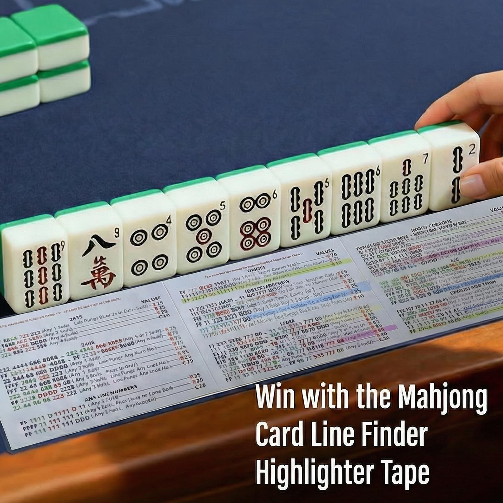 320 PCS Mahjong Card Highlighter Tape, American Mahjong Cards Rule Helper Lin