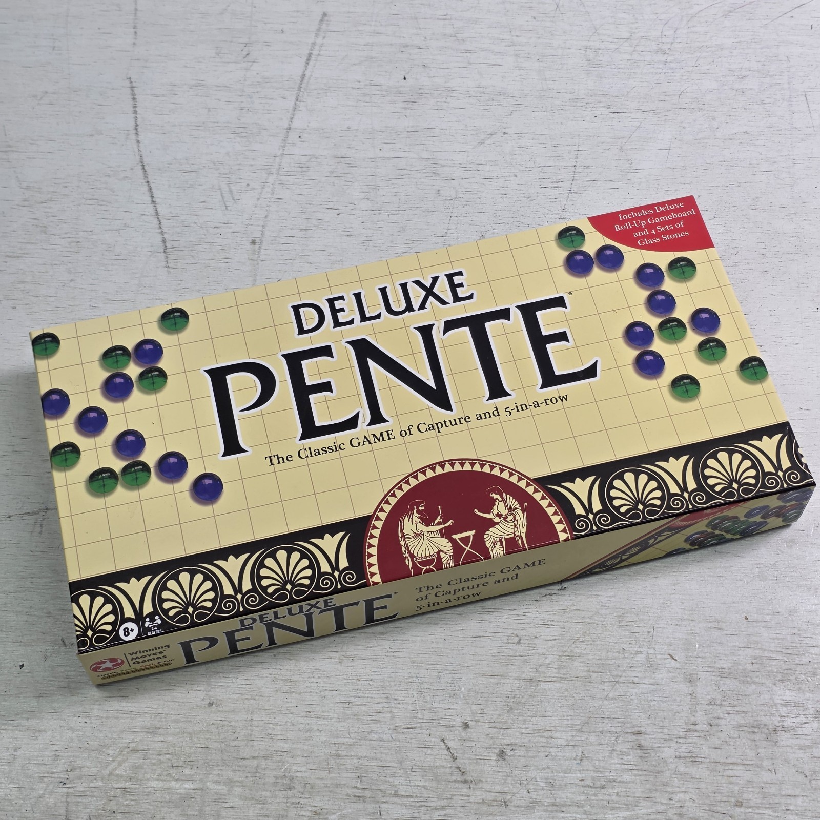Deluxe Pente Strategy Game for 2 to 4 Players with Roll Up Board and Stones NOB