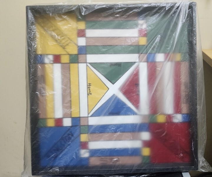 Handcrafted Jamaican Parishes Ludi Board 20x20x2 Inches