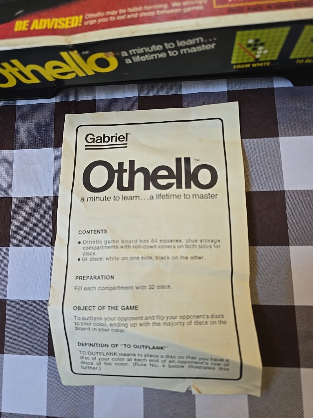 Vintage 1977 Gabriel Othello Board Game-Complete with Box & Instructions 76390