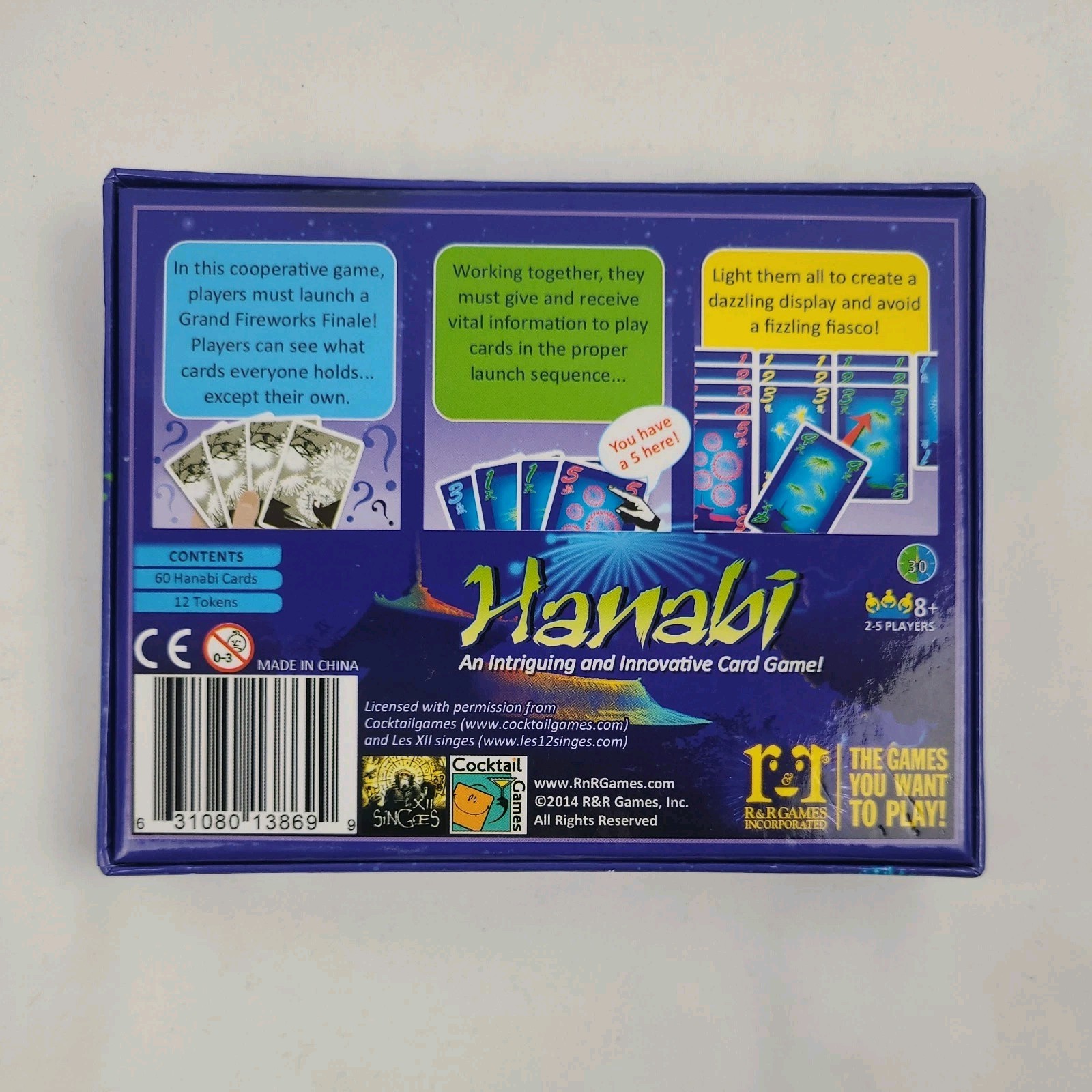 Hanabi Card Game R & R Games 8+ Antoine Bauza 2017 Multiplayer