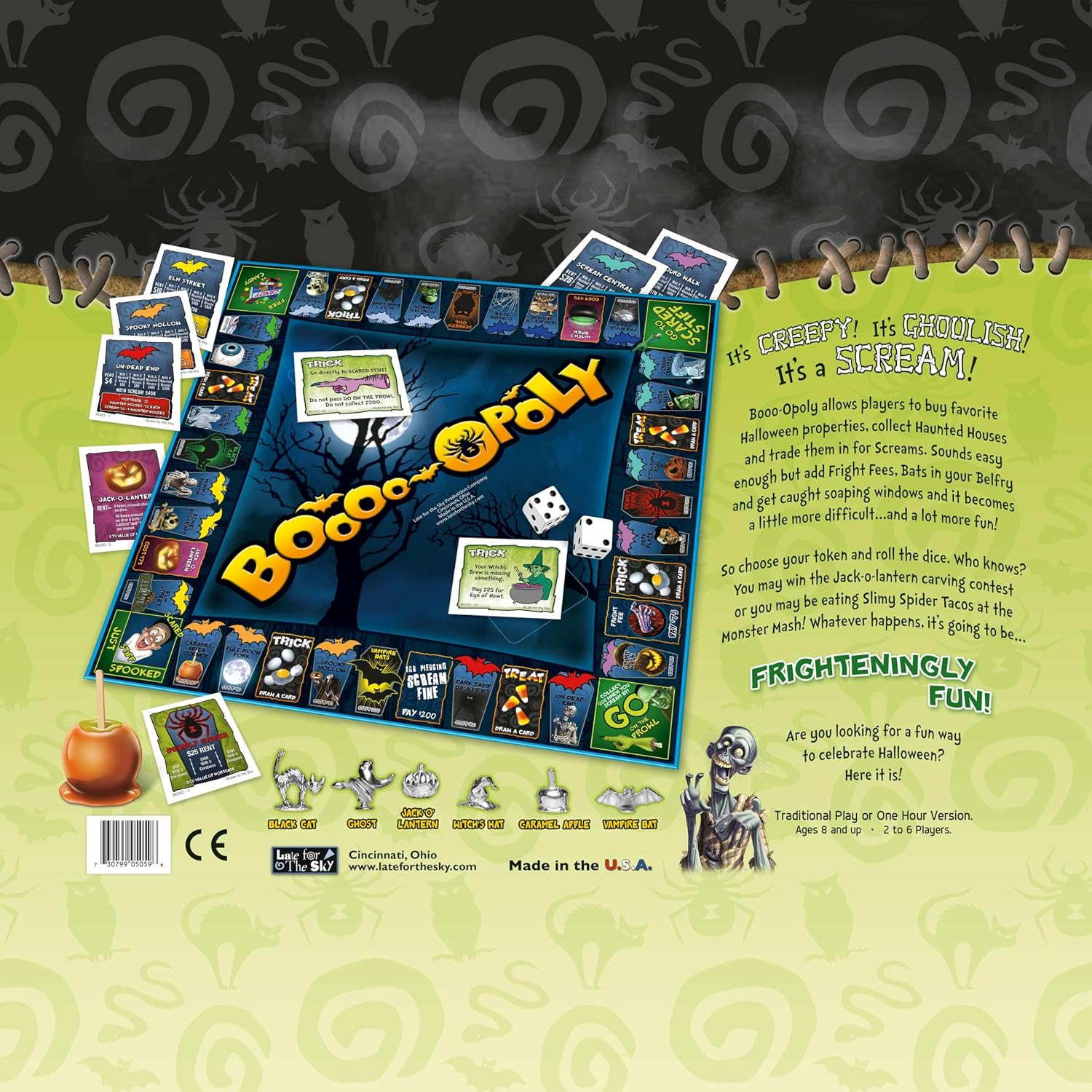 Boooo-Opoly Spooky Family Board Game, Halloween Party Fun for Kids & Adults, Age