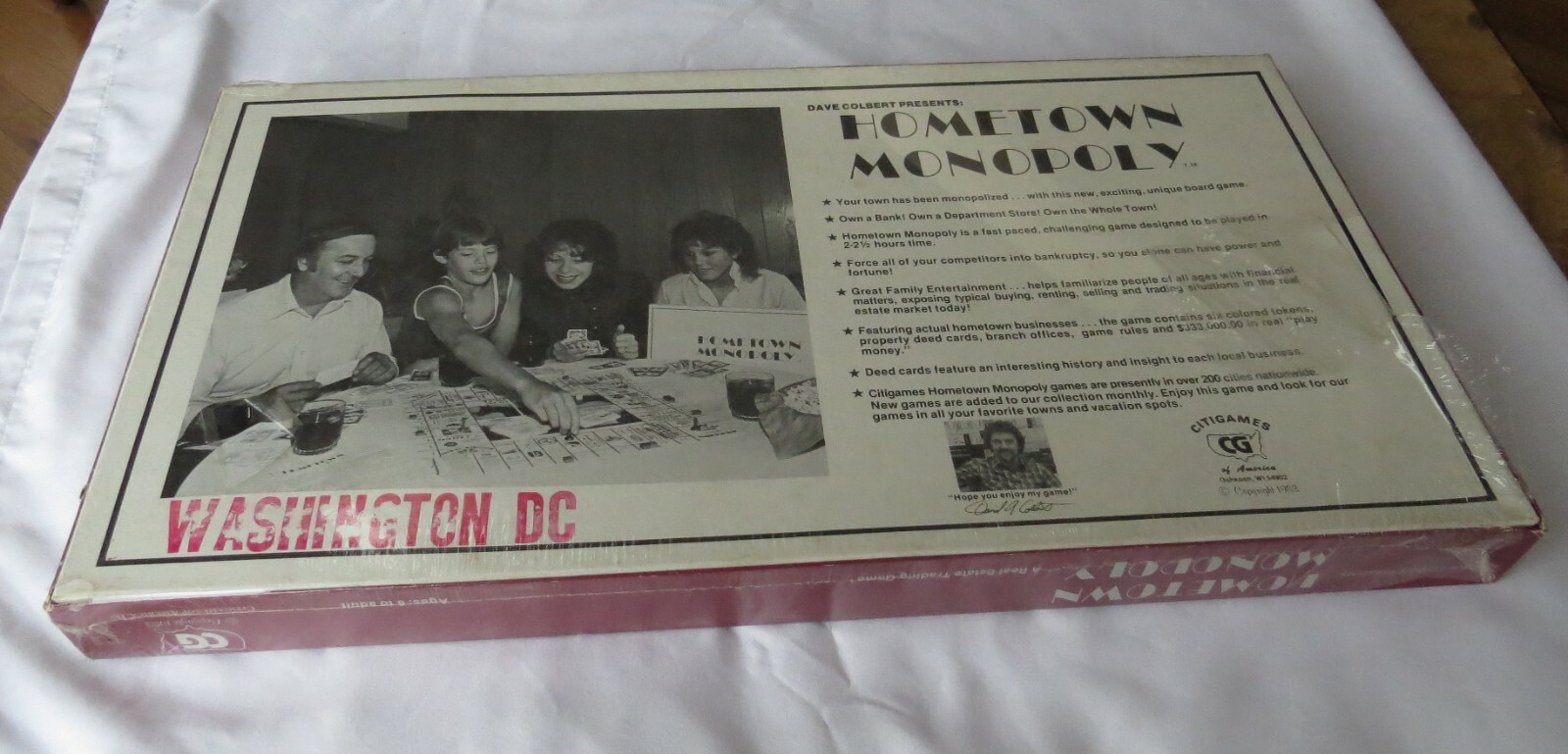 Vtge 1983 HOMETOWN MONOPOLY Washington DC by Dave Colbert Citigames of America
