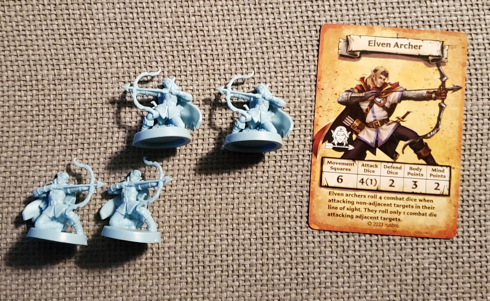 Heroquest Mage Of The Mirror 4x Elven Archer Minis & Card D&D