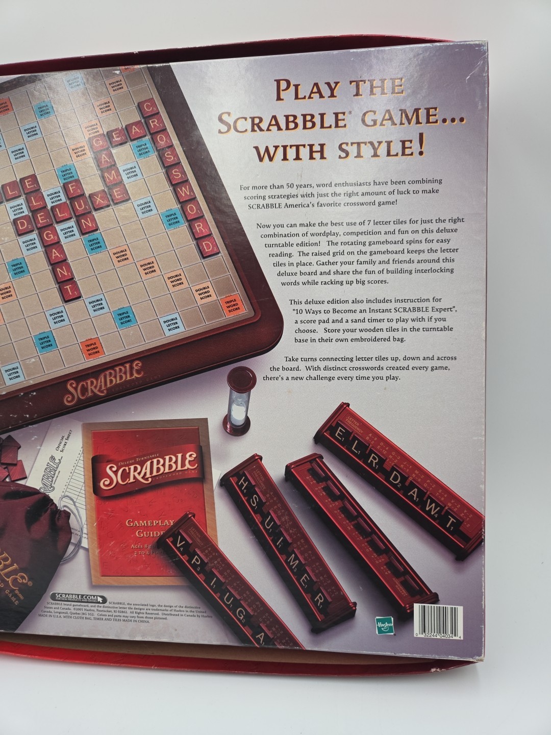 Milton Bradley 4034 Scrabble Deluxe Edition Board Game – Complete