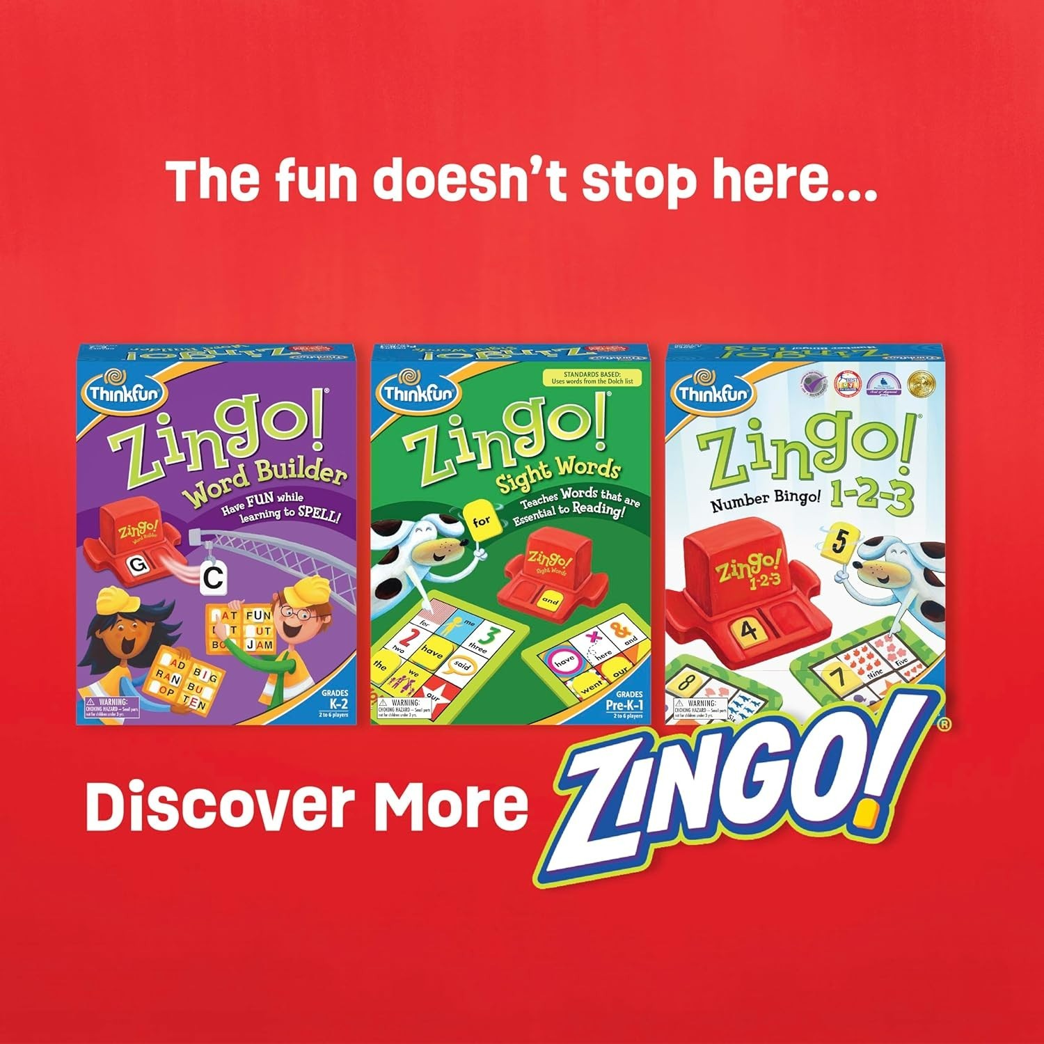 Zingo! Bingo with a Zing Sight Word Kids Game Thinkfun , -Complete
