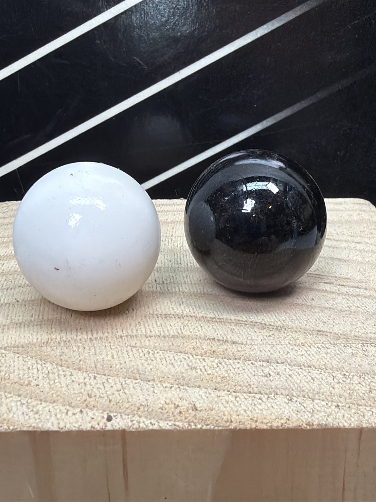 Abalone Game Replacement Marbles 1 Black & 1 White. Multiple Purchase Available