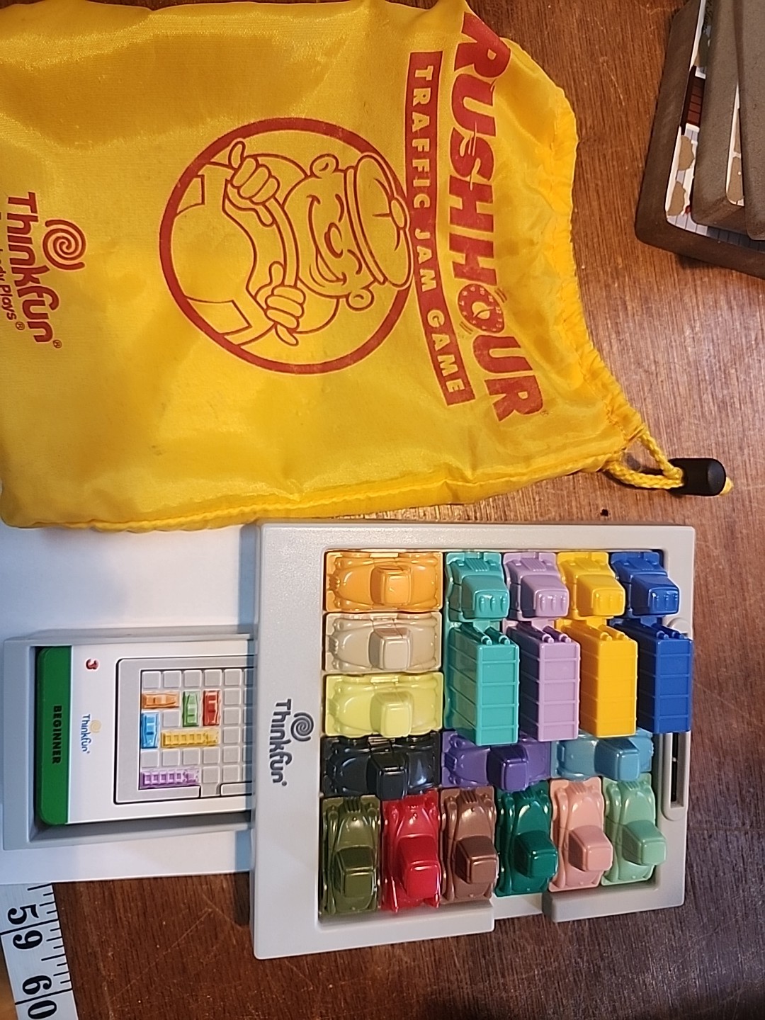 1996 ThinkFun Rush Hour Traffic Jam Game 10 Cars 40 Cards And Bag Complete