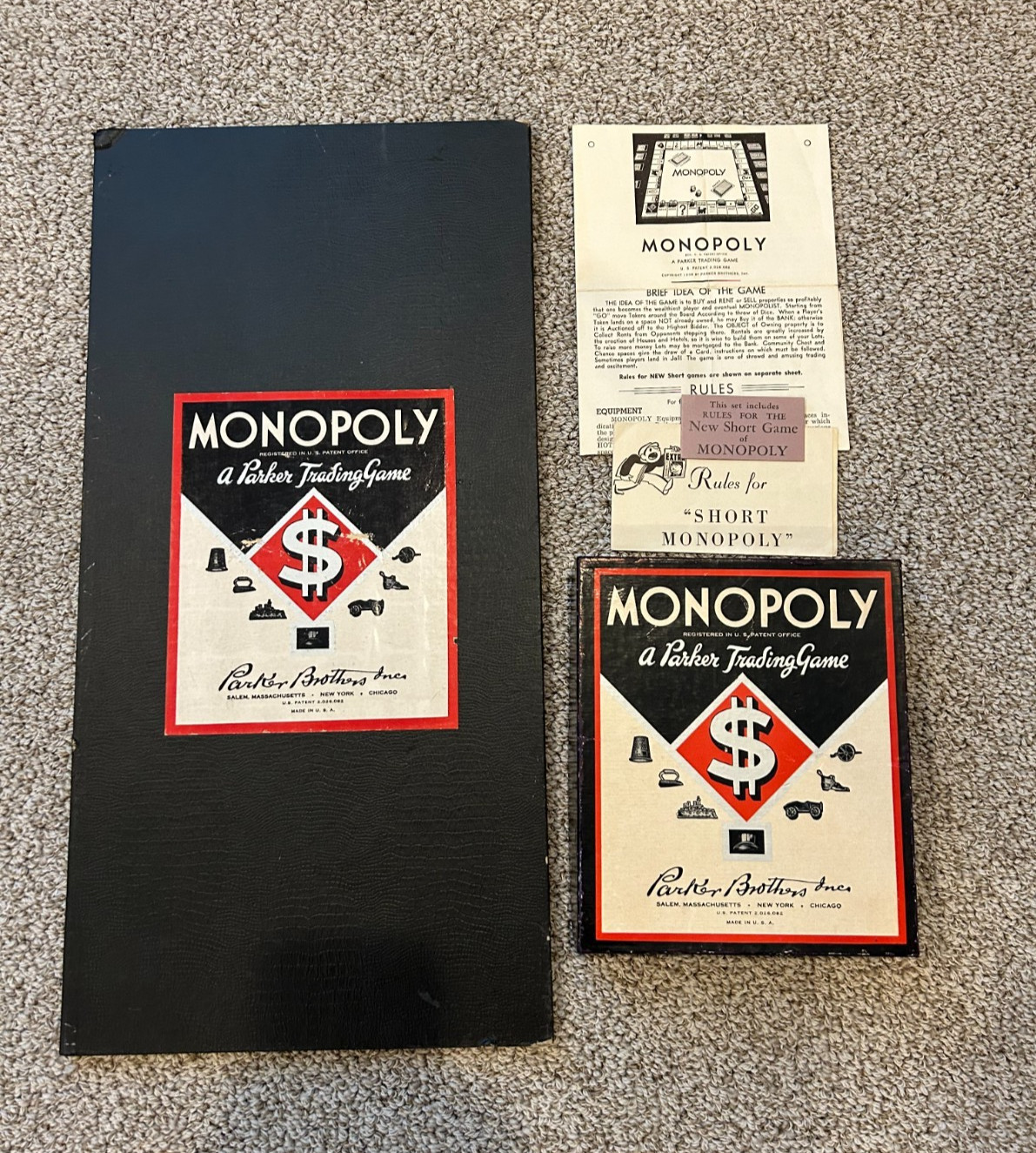 1946 Parker Brothers Monopoly Game and Board – See Description