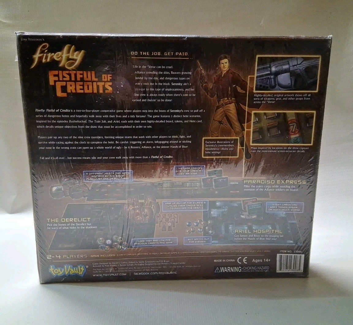 2014 Firefly – Fistful of Credits Board Game Toy Vault NEW Damaged Box