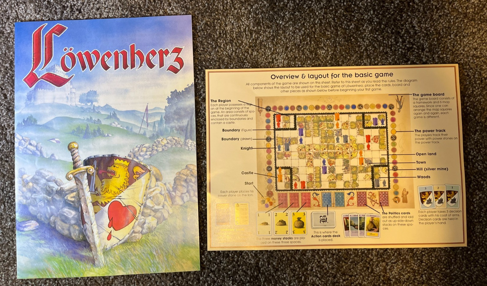 LOWENHERZ BOARD GAME Rio Grande Games, OOP, Pieces Still Sealed, Excellent Rare