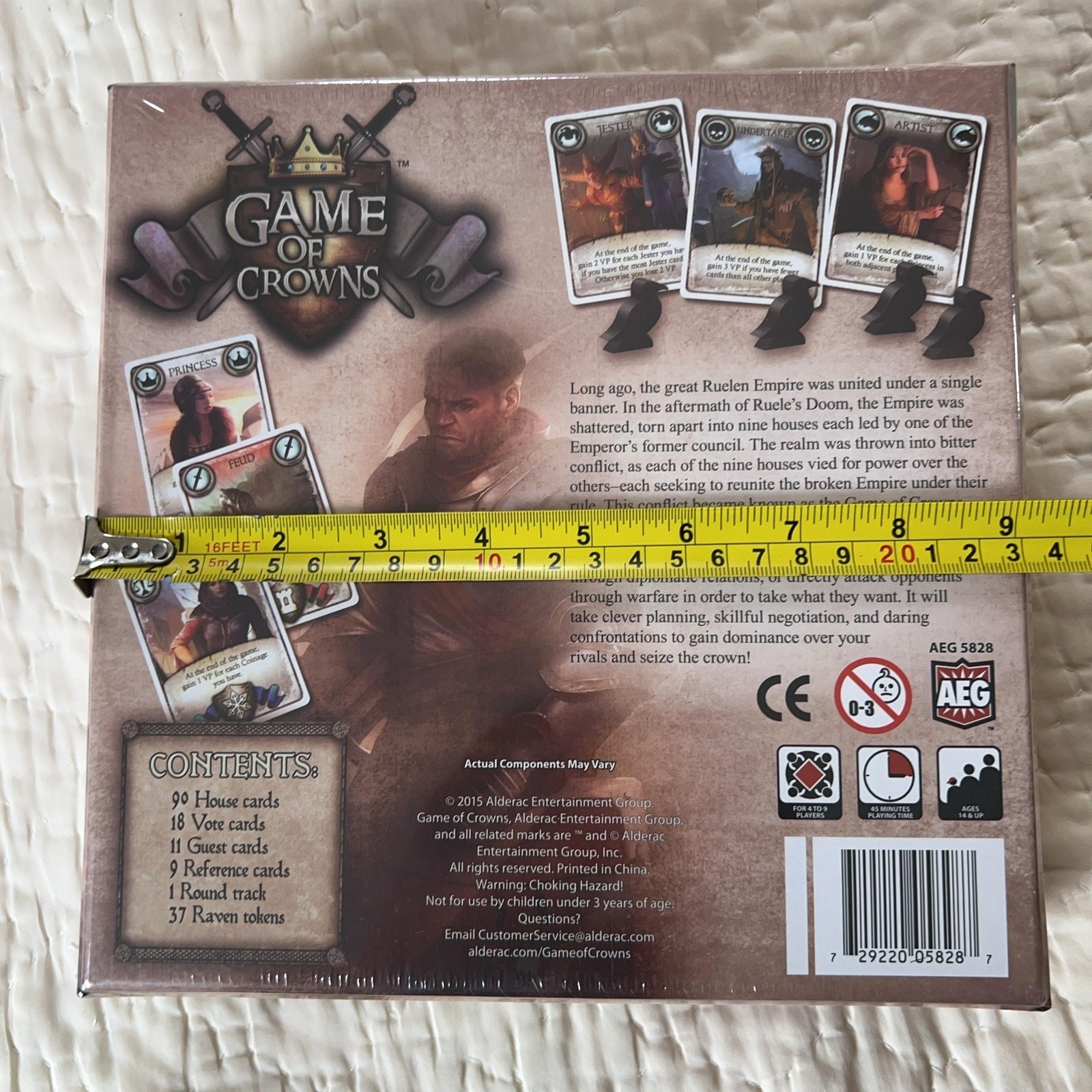 Alderac Entertainment Group Game Of Crowns Board Game 4-9 Players New Sealed