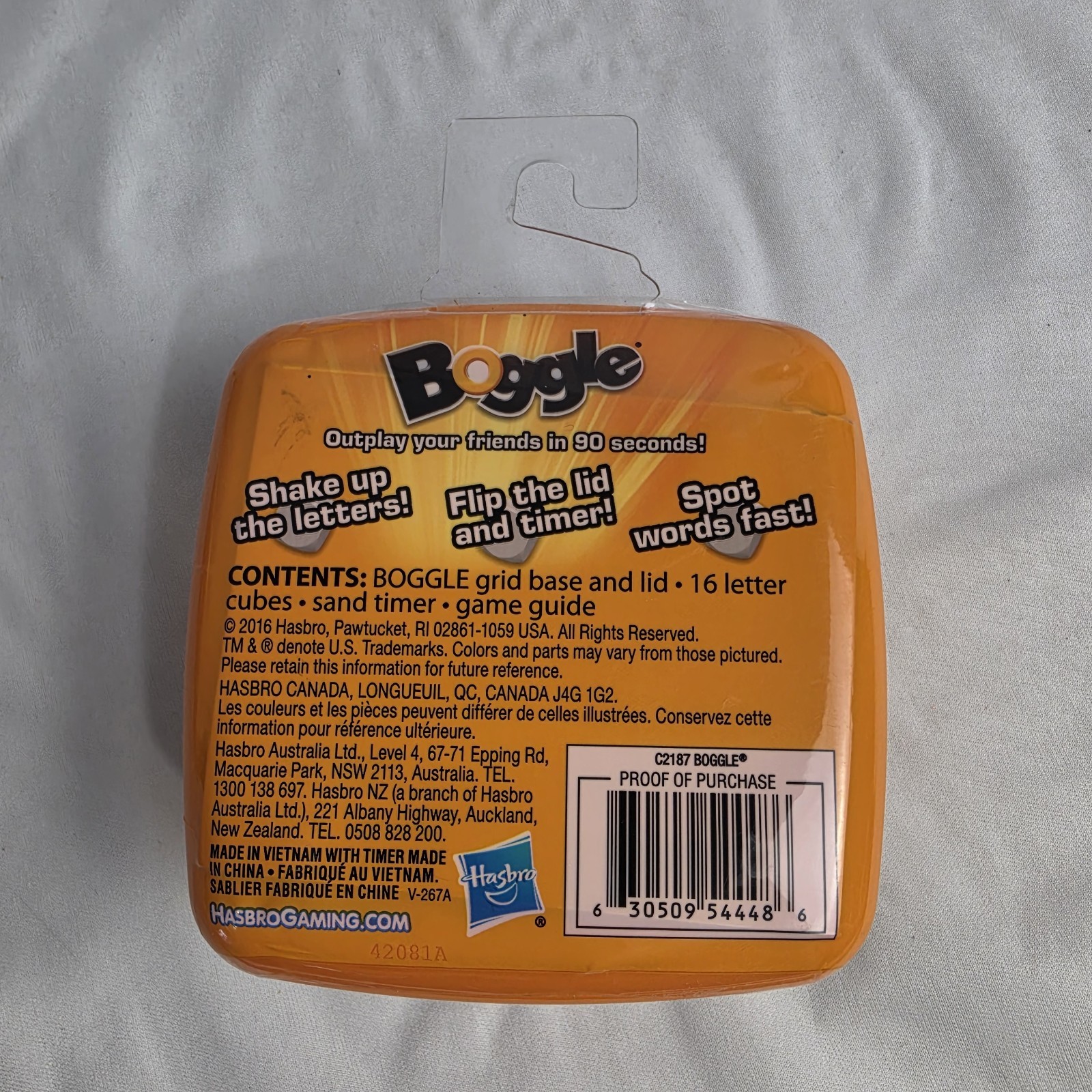 Boggle Classic By Hasbro Gaming Word Strategy Game Travel Size Case New Sealed
