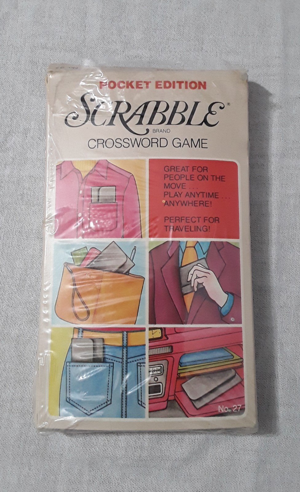 1978 SCRABBLE CROSSWORD GAME POCKET EDITION 27 SELCHOW & RIGHTER COMPLETE