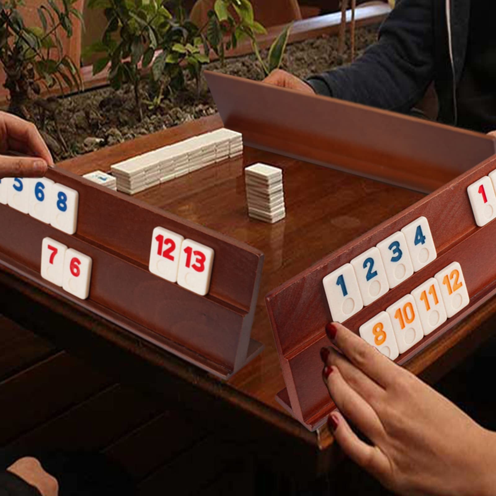 Extguds Deluxe Rummy Cube Game Set 106 Tiles Classic Wooden Game 4 Handmade