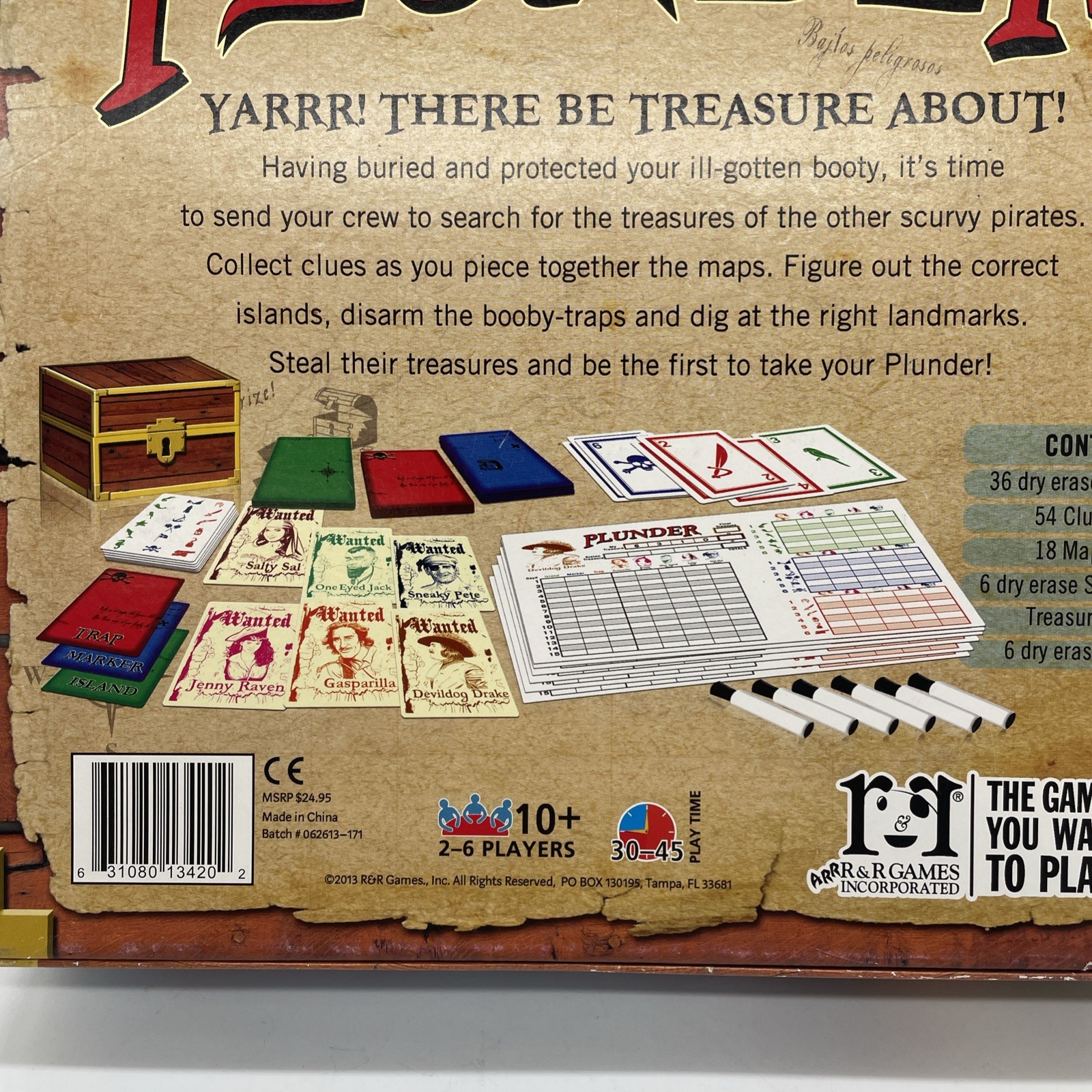 Plunder By R & R Games The Pirate Treasure Hunt Board Game Complete