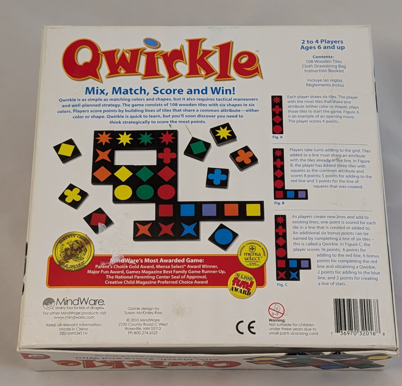 QWIRKLE by Mindware `Mix Match Score & Win~ 100% COMPLETE in Box