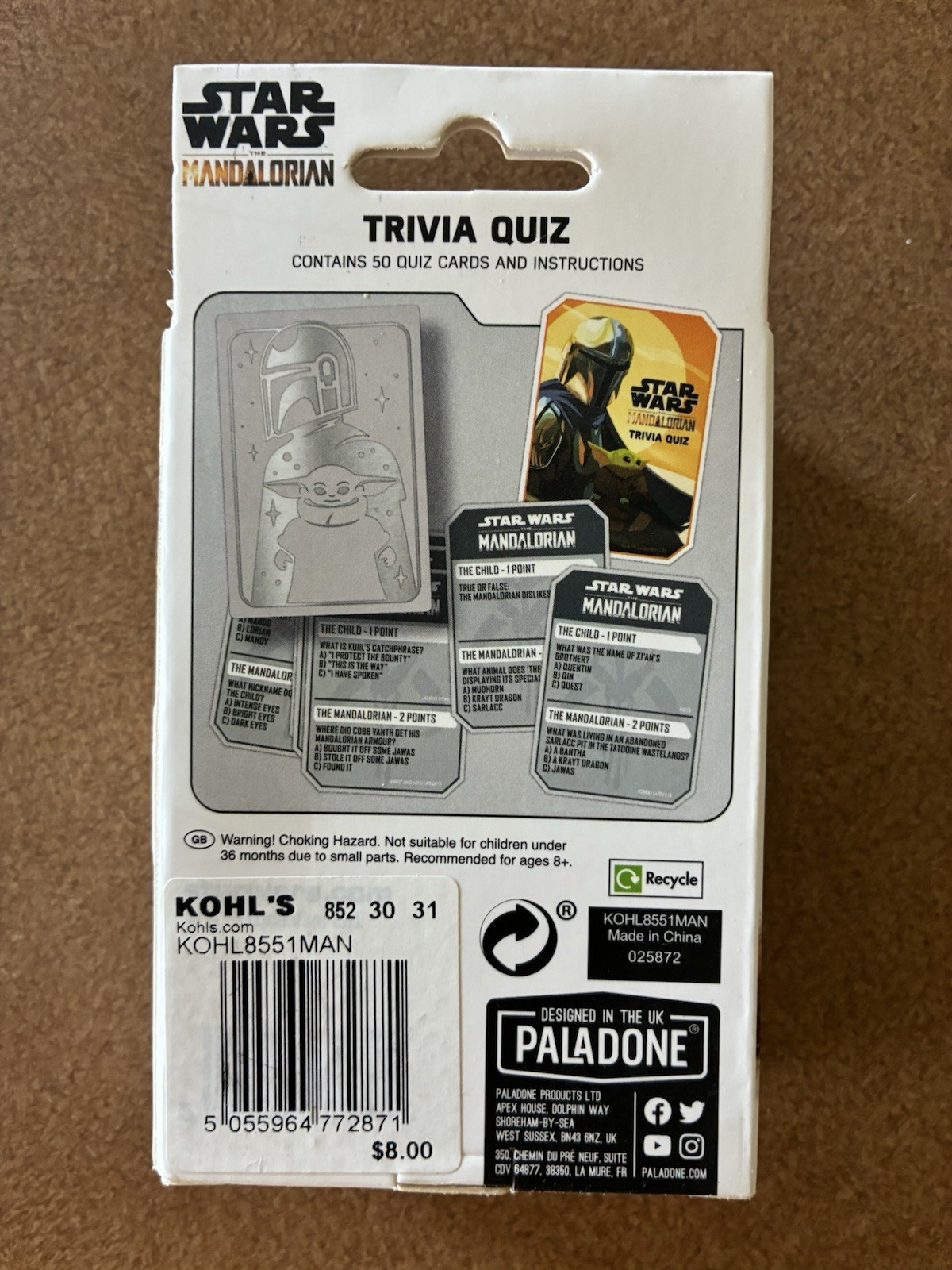 Disney Star Wars The Mandalorian 100 Question Quiz Card Game Baby Yoda Grogu NEW