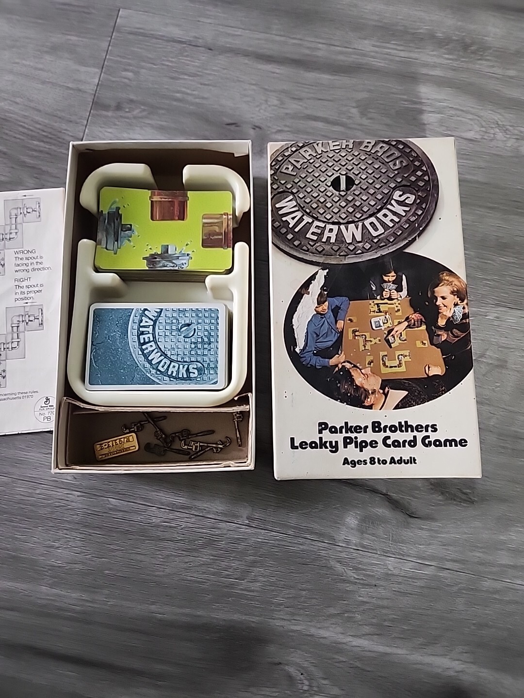 Waterworks Card Family Game Parker Brothers 1972 complete EUC Vintage