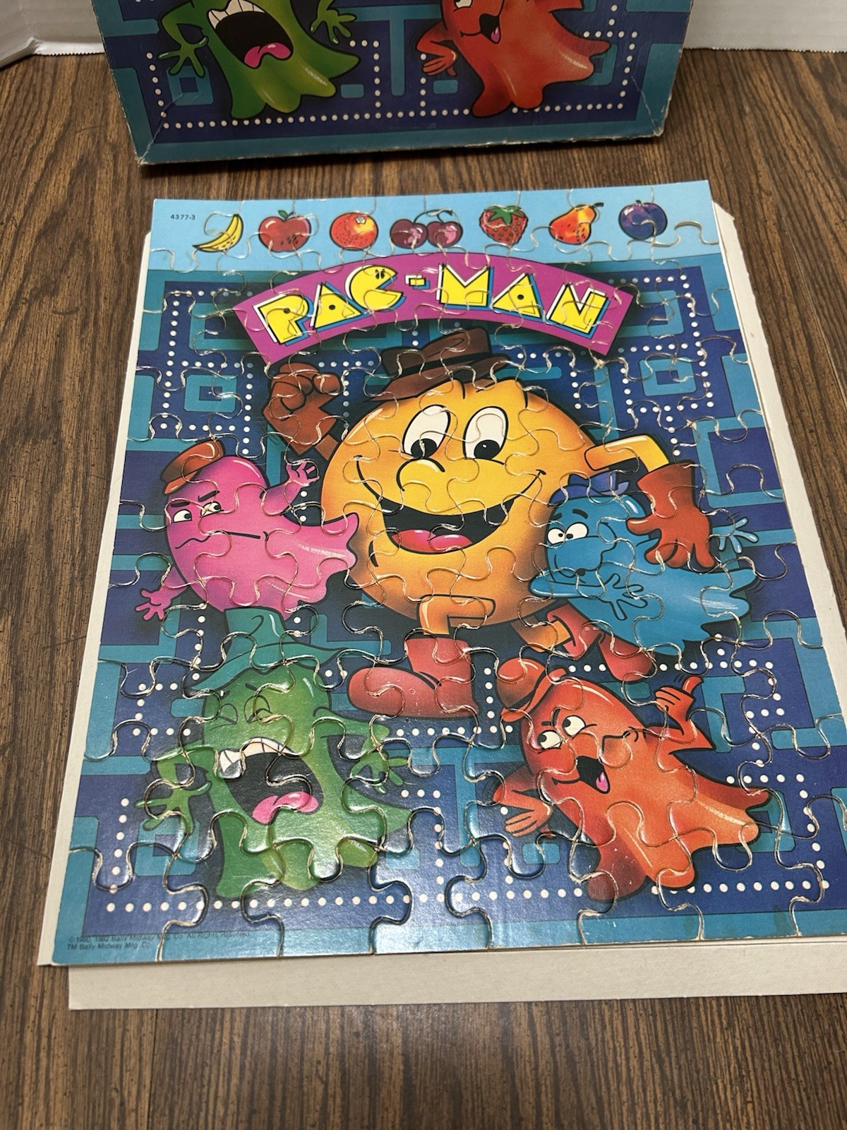 Pac-Man Genuine Wood Puzzles Milton Bradley 80 Pieces with Box