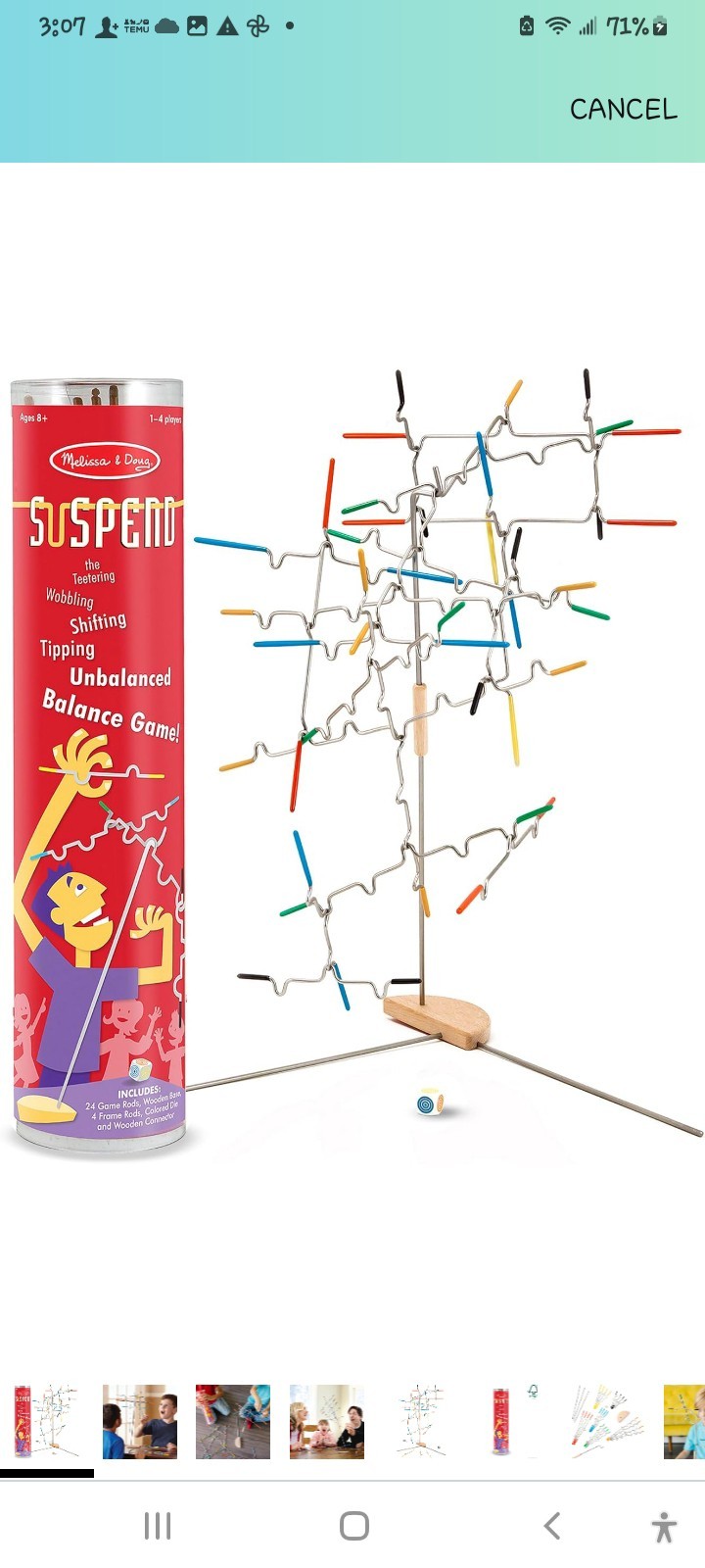 Melissa & Doug Suspend Balance Strategy Game, 1-4 Players, Ages 8+