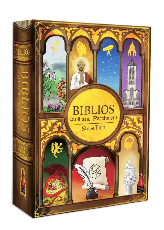 Biblios Quill and Parchment .. Push Your Luck, Roll & Write Game