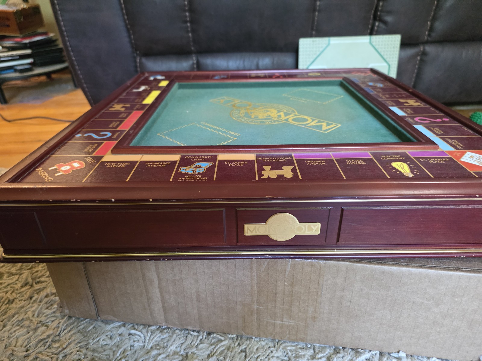 Franklin Mint MONOPOLY Collector’s Edition Wood Board Game 1991 Complete* W/ COA