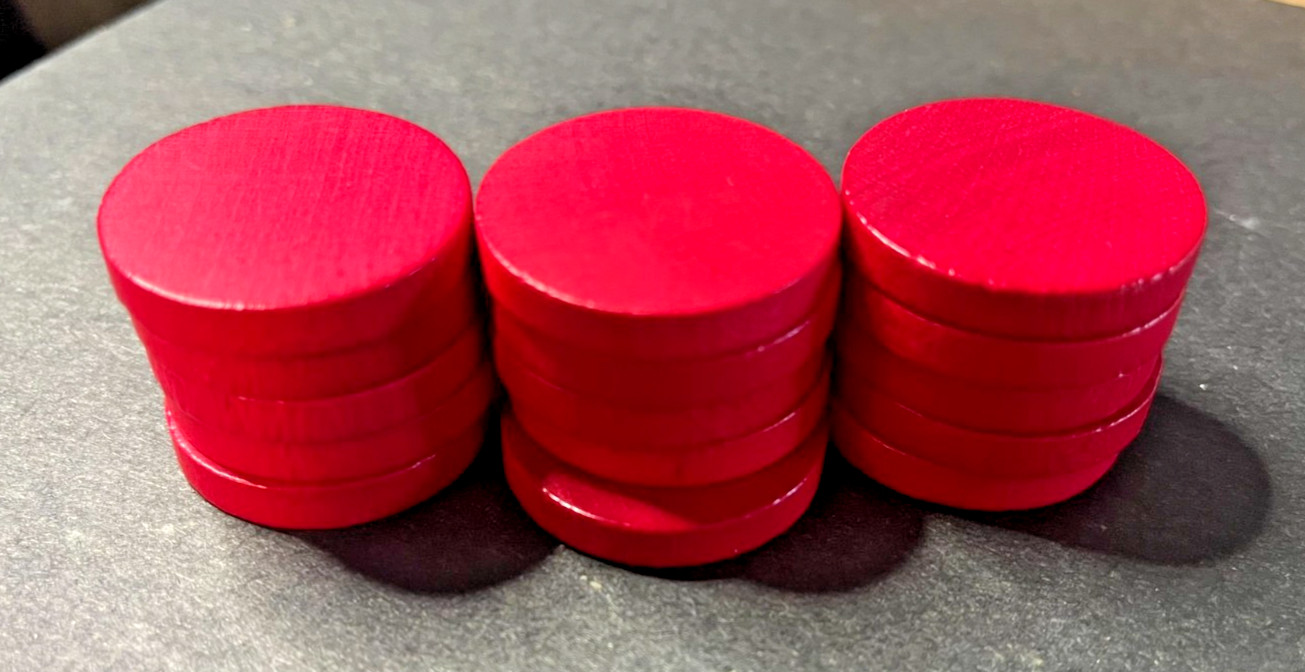 Vintage Backgammon Tokens 1975 Selchow & Righter Game Replacement 30 Pieces