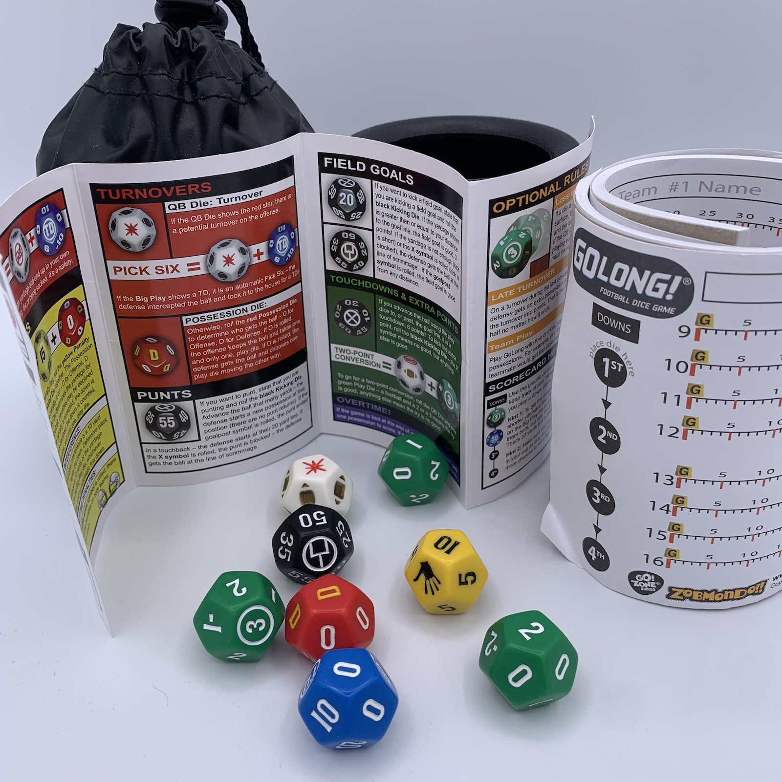 GoLong! Football Dice Game Travel Edition Zobmondo 2012 Family Fun NFL Fan Game