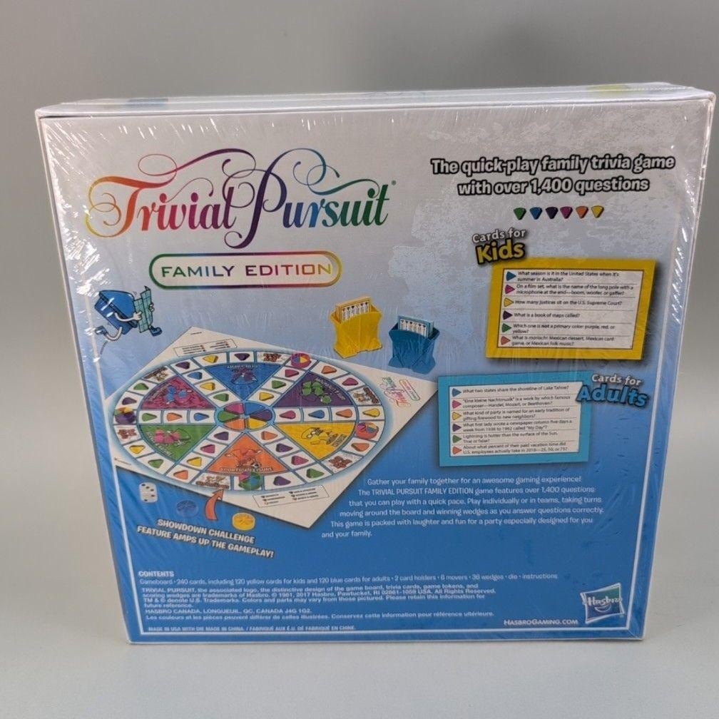 Hasbro Gaming Trivial Pursuit Family Edition Board Game 2-6 Players Multicolor