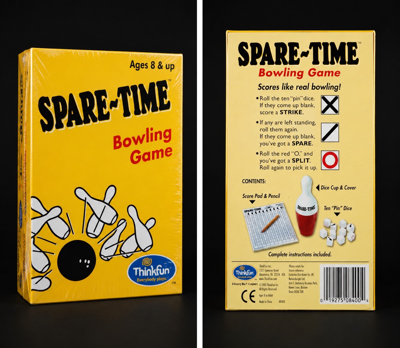 ThinkFun Spare-Time Bowling Dice Game 2003 Brand New Factory Sealed Retro