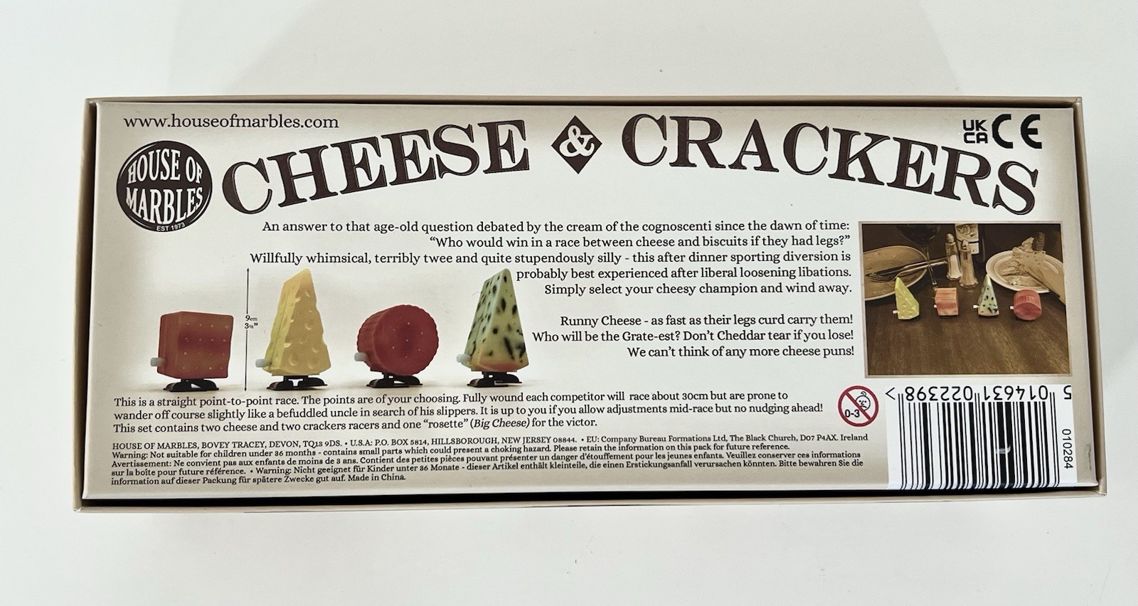 Cheese & Crackers After Dinner Racing Game House of Marbles NEW