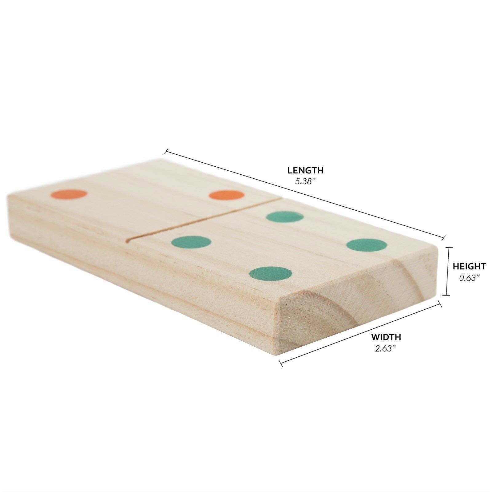28PC Domino Giant Huge Wooden Dominoes Set 5.3 x 2.6in Mesh Bag Indoor Outdoor