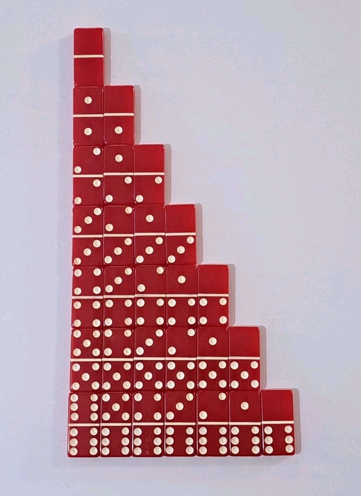 Vintage Puremco Dominoes Standard Marblelike Full Set RED Waco Texas No 616 USA