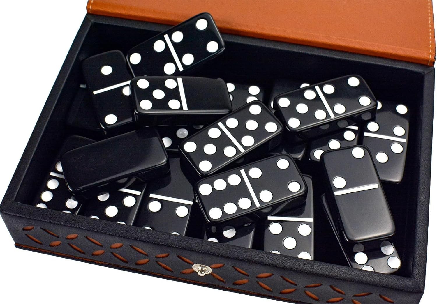 Dominos Set for Adults and Kids – Double 6 Domino – Dominoes Black