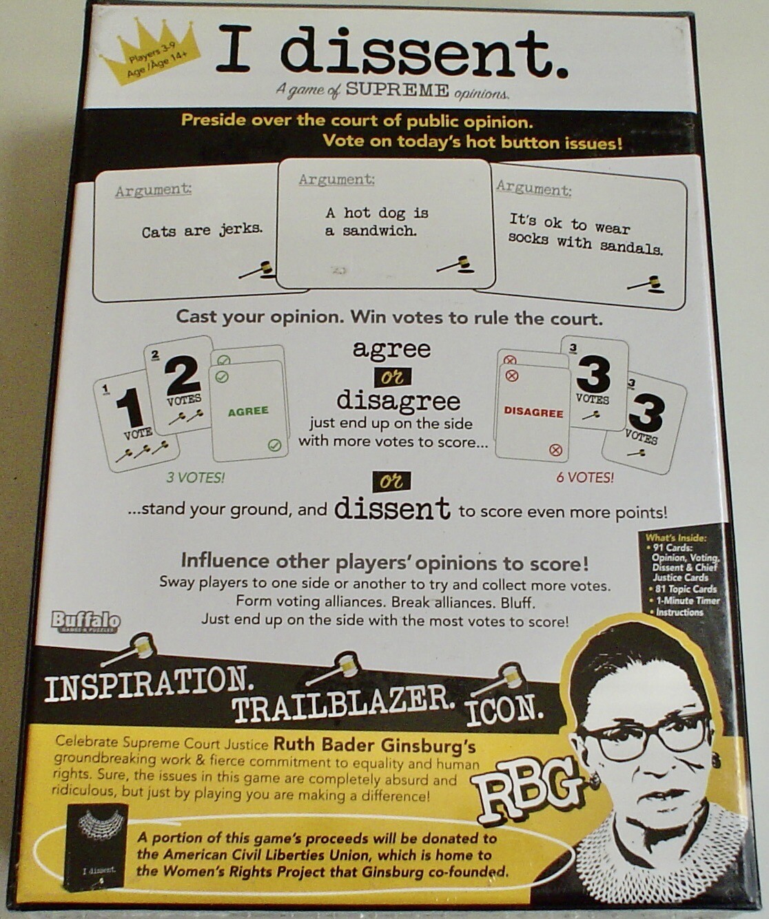 I Dissent~A Game of Supreme Opinions~Ruth Bader Ginsberg RBG~Brand New