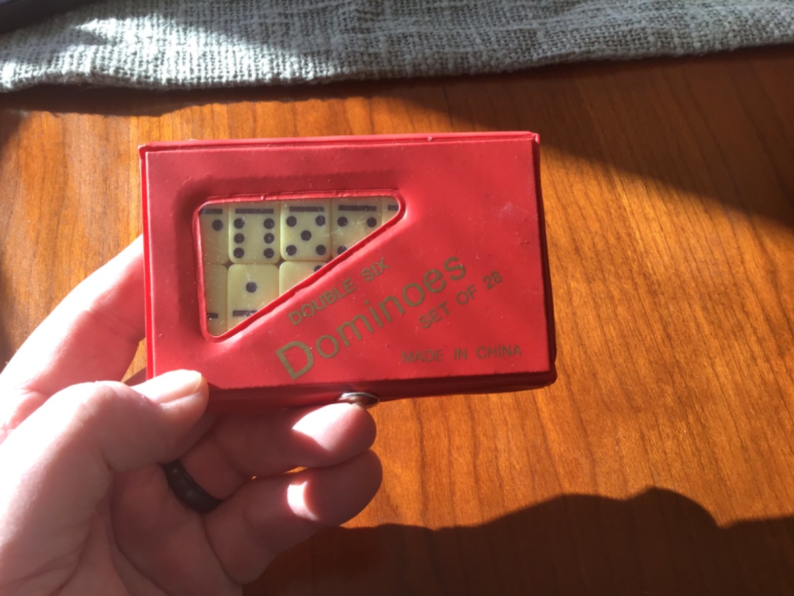 Vintage Double 6 Dominoes Travel Size New With Red Case