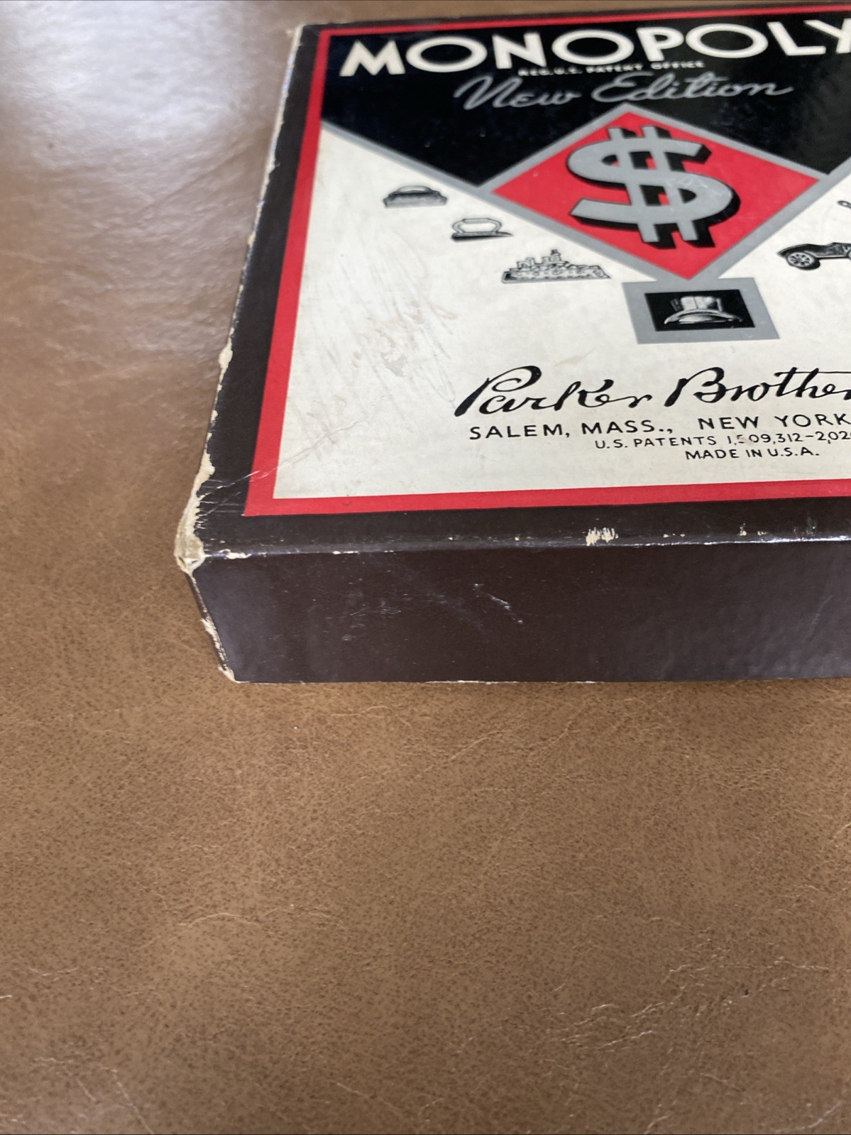 Rare Antique 1936 Edition Monopoly Game Small Black Box No Gameboard