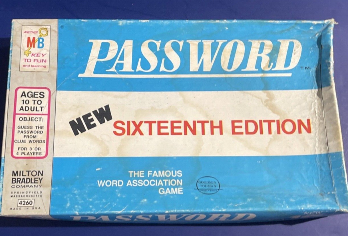 Password®️ Sixteenth Edition 1962 Milton Bradley Complete