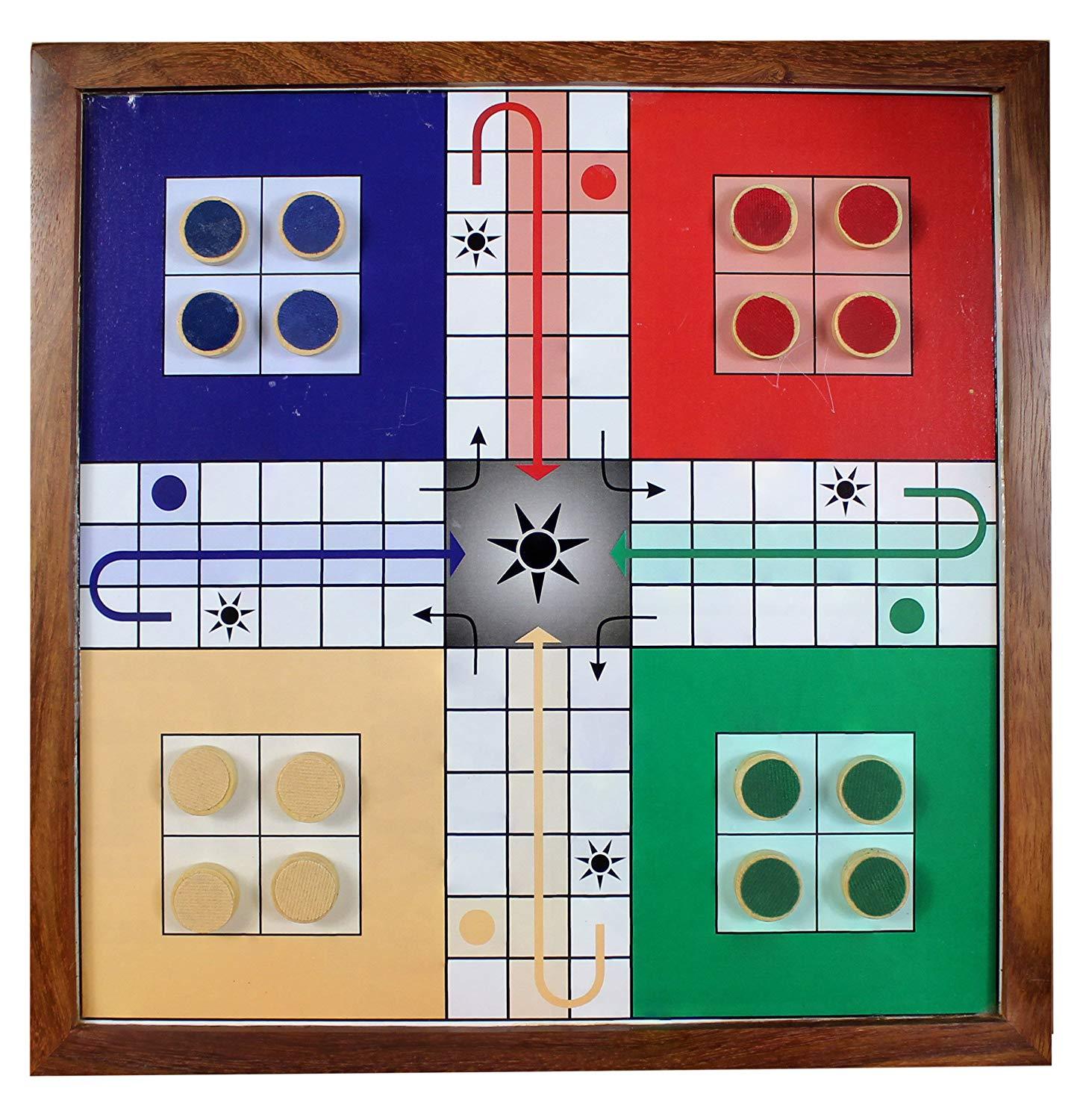 Ludo Snakes and Ladders Travel Family Board Game 2-in-1 Handmade Classic Wooden