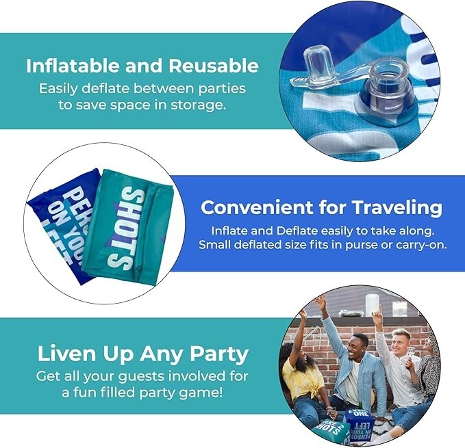 Giant 10″ Inflatable Dice Drinking Game – Pool Parties, Lawn, Floor, BBQ Games