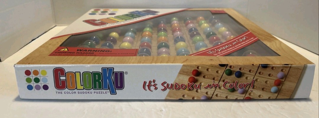 ColorKu Game The Color Sudoku Puzzle Solid Wood, Cards & Solutions 100% COMPLETE