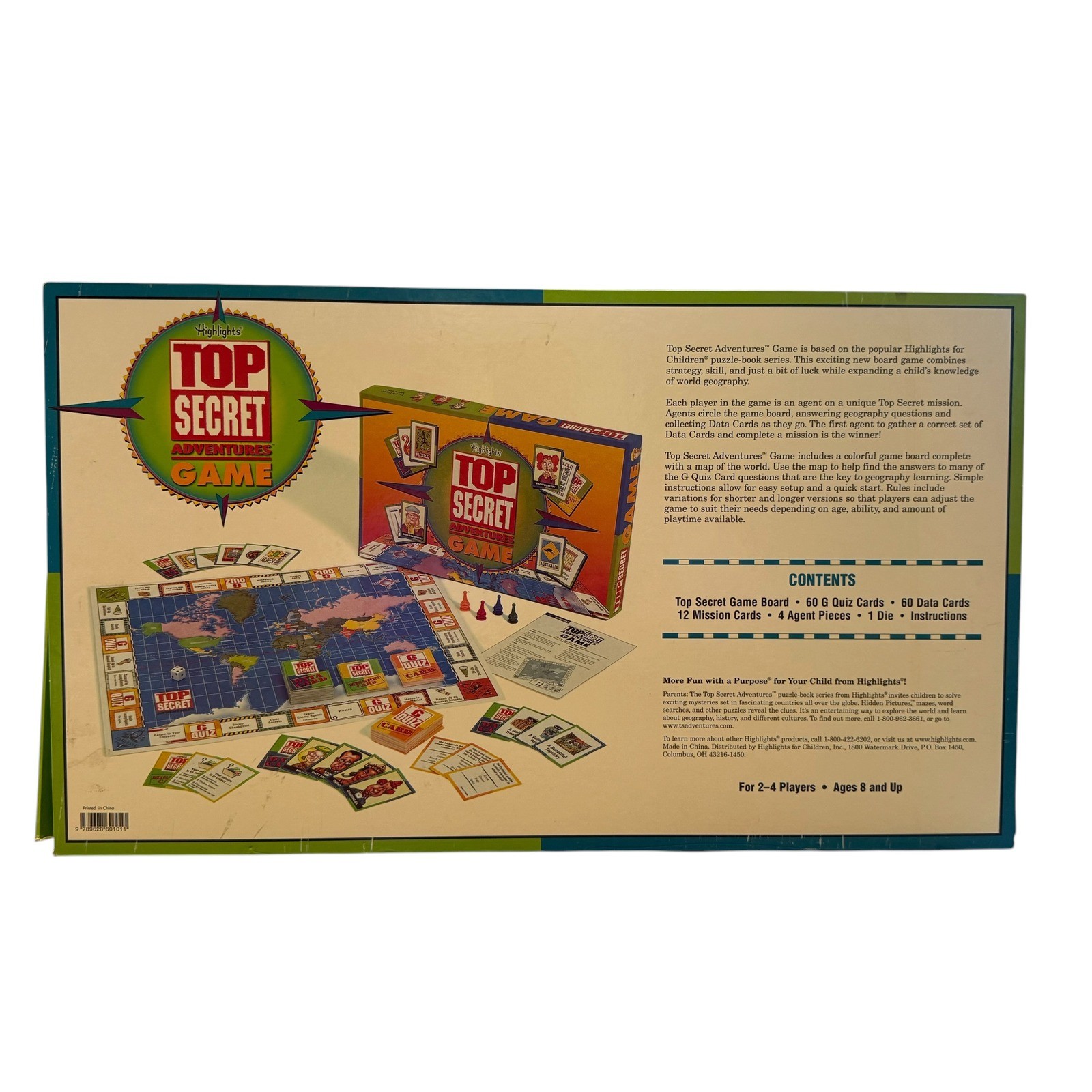 Highlights Top Secret Adventures Game Kids Geography Spy Board Game Complete