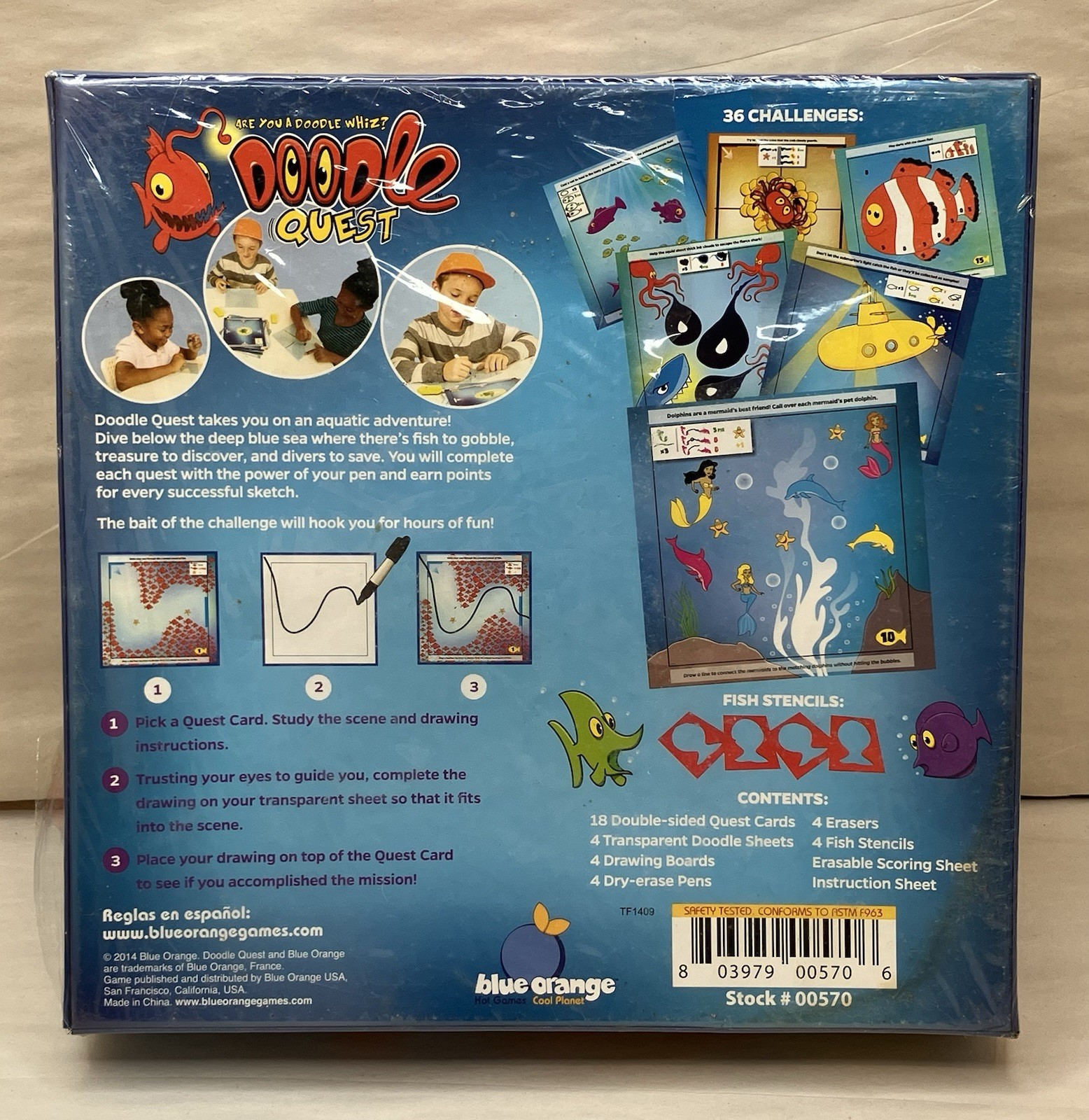 Doodle Quest Deep Sea Adventure Game Blue Orange – SEALED *Read*