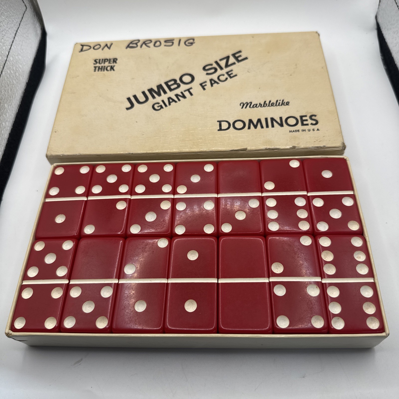 Super Thick Jumbo Size Giant Face Marblelike Dominoes (Red) By Puremco No.1632