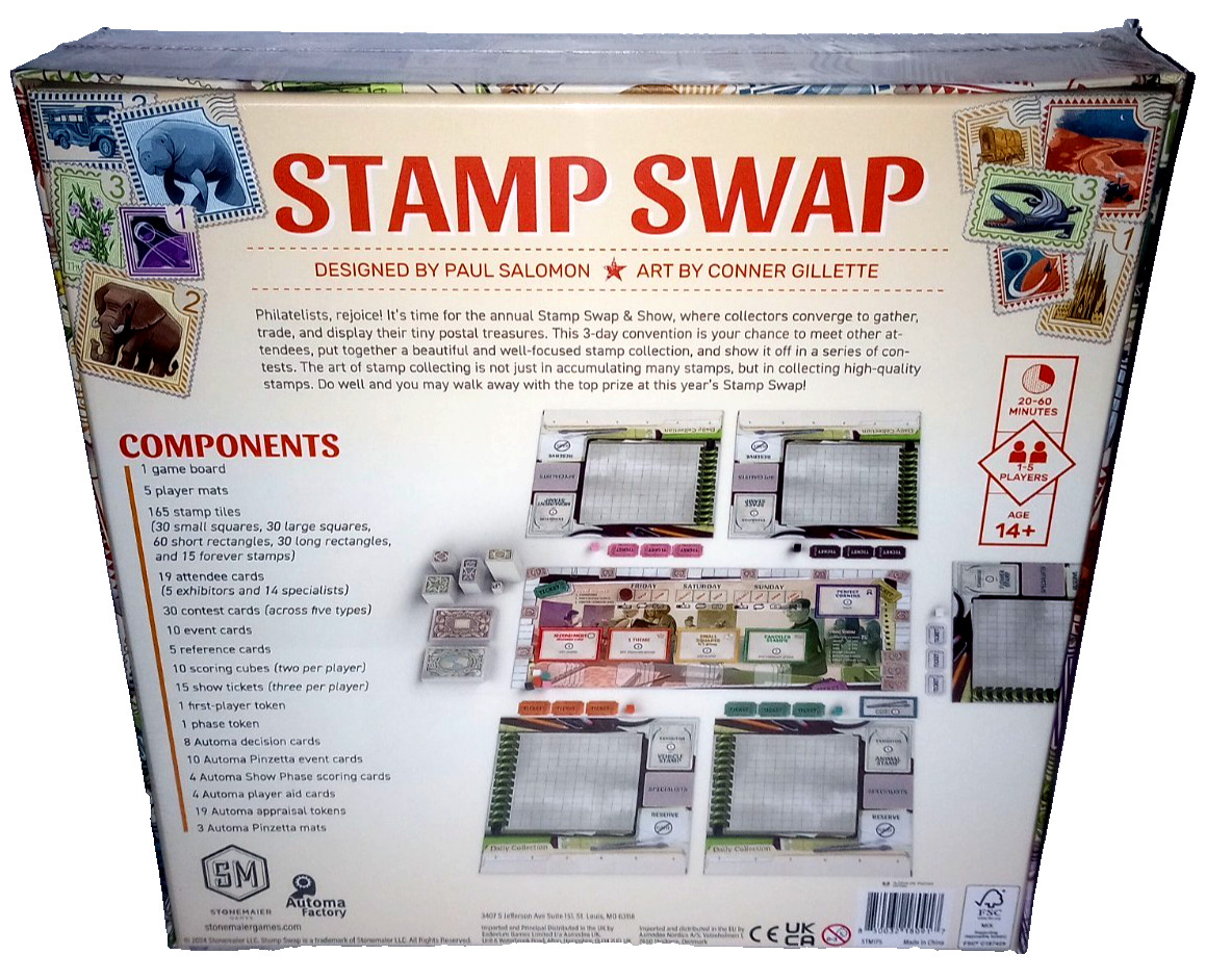 Stamp Swap Board Game by Stonemaier Games – First Printing # 274 of 2300 – New