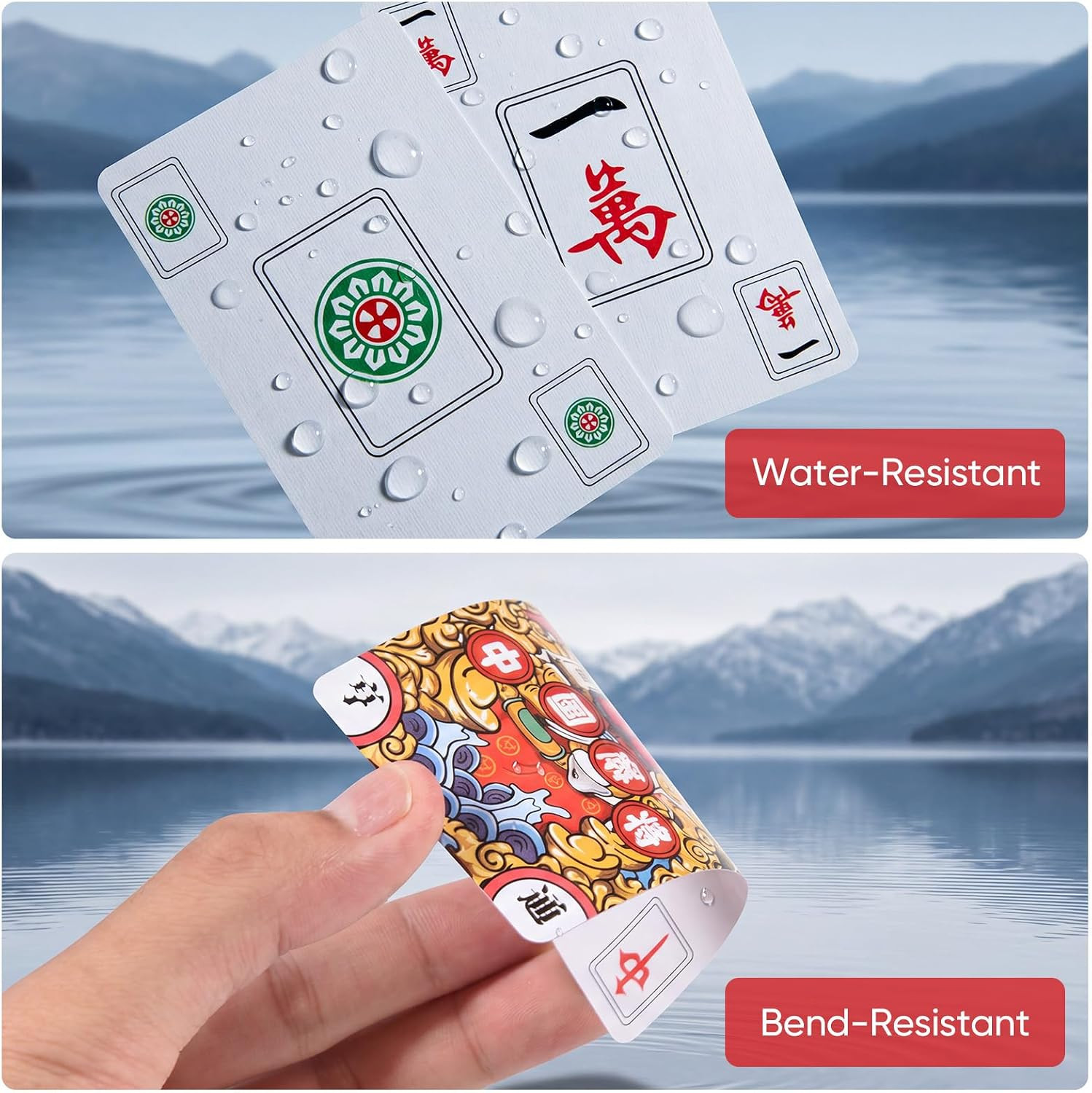 American Mahjong Card Game Set 144 Cards Dice Chips Instructions Travel Box